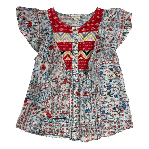 Anthropologie Let Me Be Mixed Print Bandana Top - Picture 13 of 14